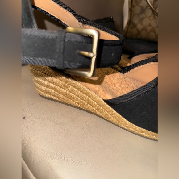 Ugg Wedge Shoe Womens 6.5 Australia Maybell Black 1019887 Espadrille Strap - Picture 8 of 12